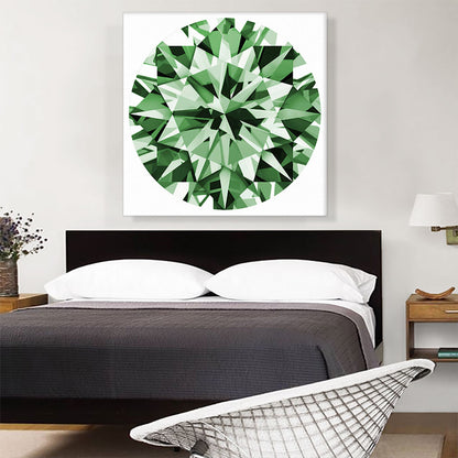 Green Round Brilliant Cut Diamond Jewel