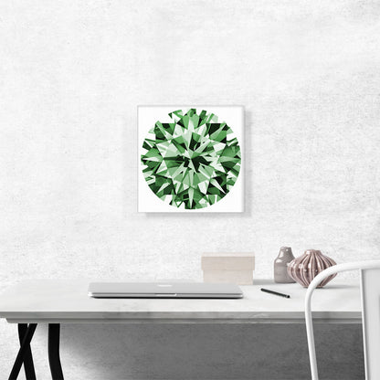 Green Round Brilliant Cut Diamond Jewel