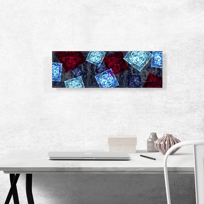 Navy Baby Blue Red Princess Cut Diamond Jewel
