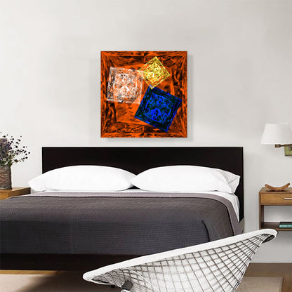 Orange Blue Yellow White Princess Cut Diamond Jewel