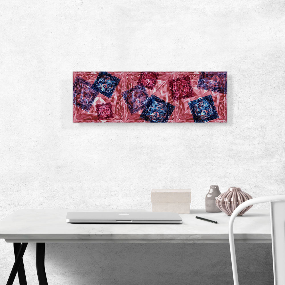 Pink Purple Blue Princess Cut Diamond Jewel