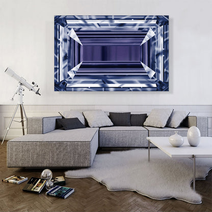 Purple Blue Emerald Cut Diamond Jewel