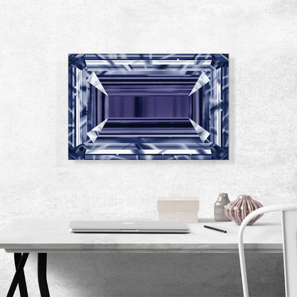 Purple Blue Emerald Cut Diamond Jewel