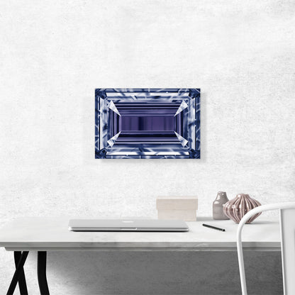 Purple Blue Emerald Cut Diamond Jewel