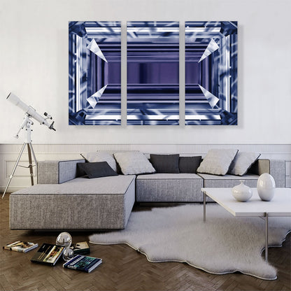 Purple Blue Emerald Cut Diamond Jewel