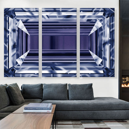Purple Blue Emerald Cut Diamond Jewel