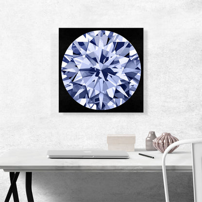Purple Violet on Black Round Brilliant Cut Diamond Jewel