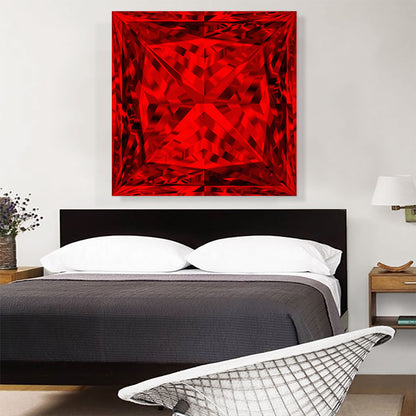 Red Princess Cut Diamond Jewel