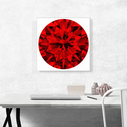 Red Round Brilliant Cut Diamond Jewel