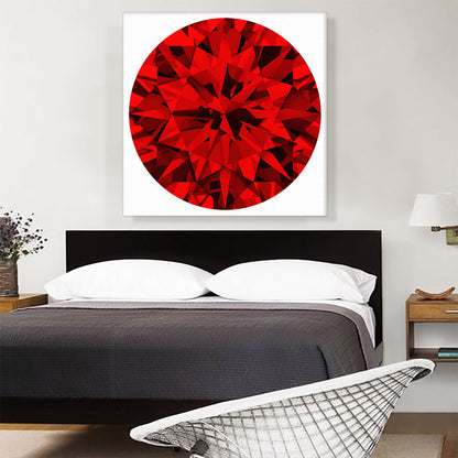 Red Round Brilliant Cut Diamond Jewel