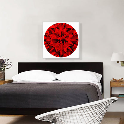 Red Round Brilliant Cut Diamond Jewel