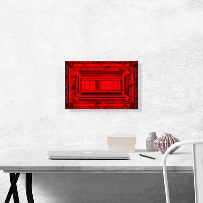 Ruby Red Emerald Cut Diamond Jewel