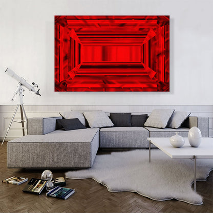 Ruby Red Emerald Cut Diamond Jewel