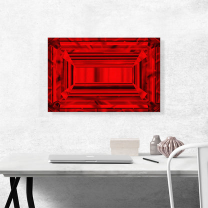 Ruby Red Emerald Cut Diamond Jewel