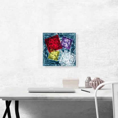 Teal Red Purple Yellow Princess Cut Diamond Jewel