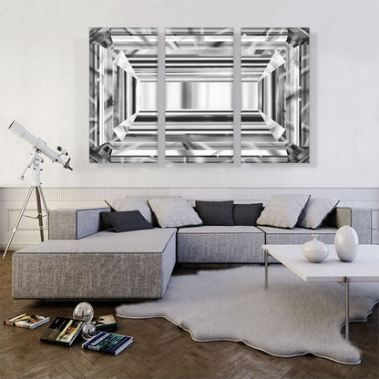 White Gray Emerald Cut Diamond Jewel