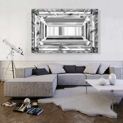 White Gray Emerald Cut Diamond Jewel