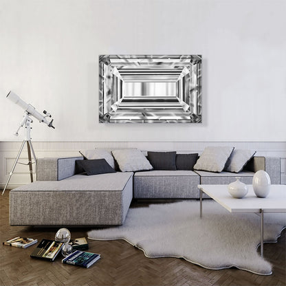 White Gray Emerald Cut Diamond Jewel