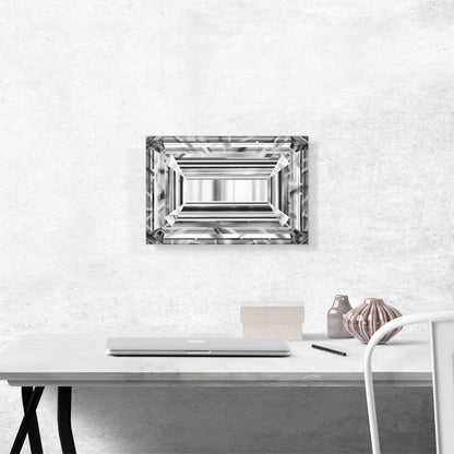 White Gray Emerald Cut Diamond Jewel