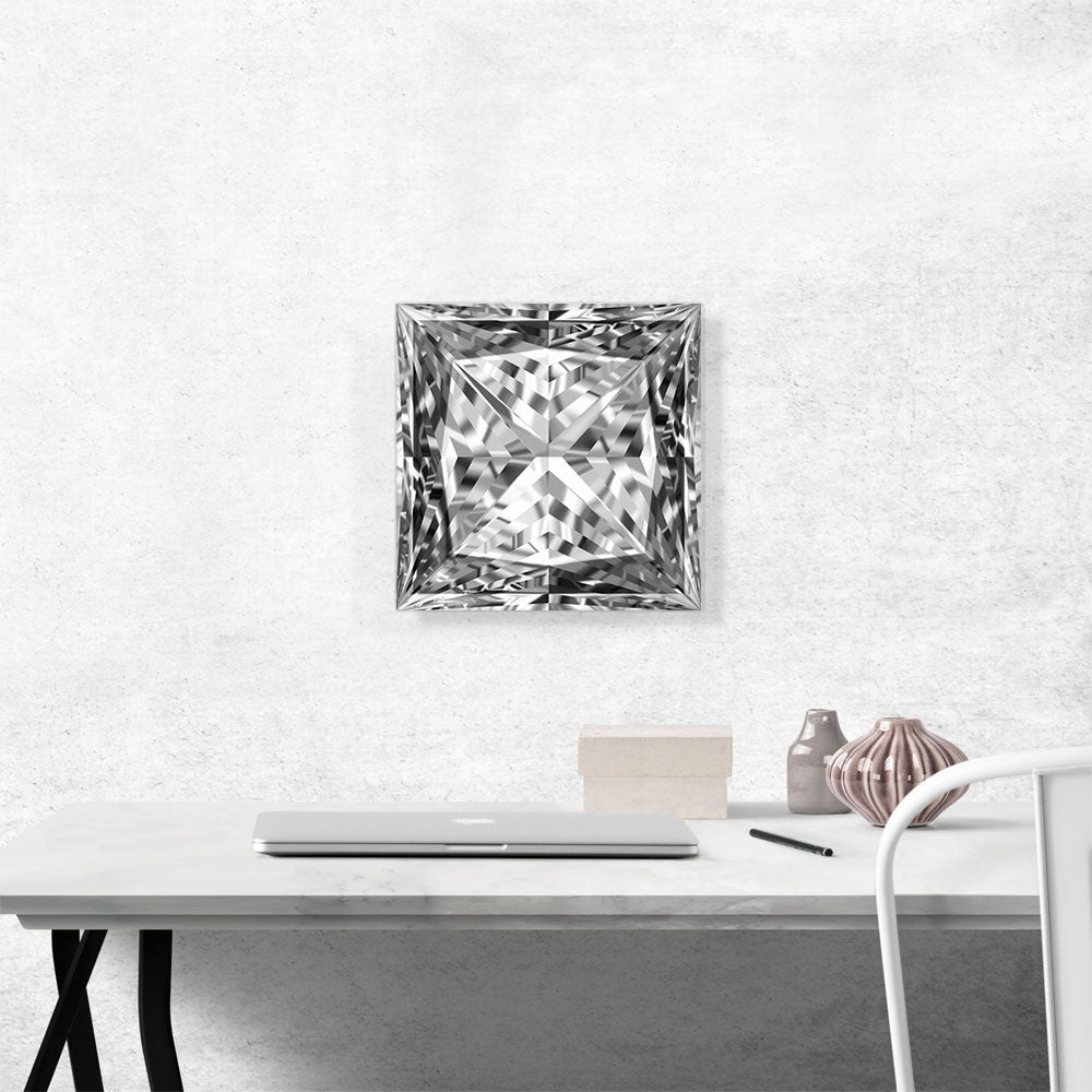 White Gray Princess Cut Diamond Jewel