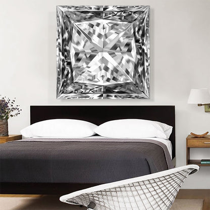 White Gray Princess Cut Diamond Jewel