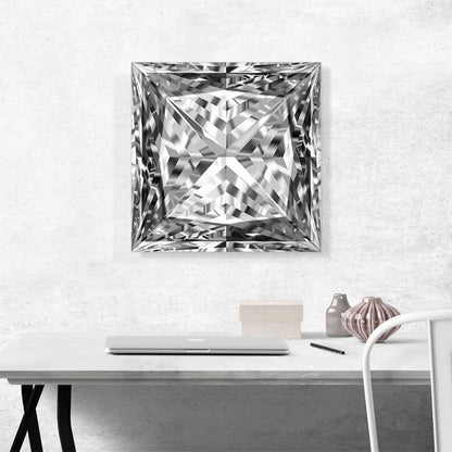 White Gray Princess Cut Diamond Jewel