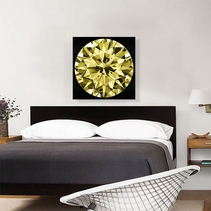 Yellow on Black Round Brilliant Cut Diamond Jewel
