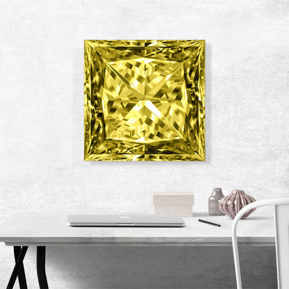 Yellow Princess Cut Diamond Jewel