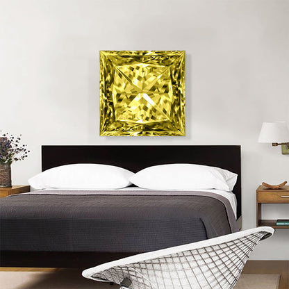 Yellow Princess Cut Diamond Jewel