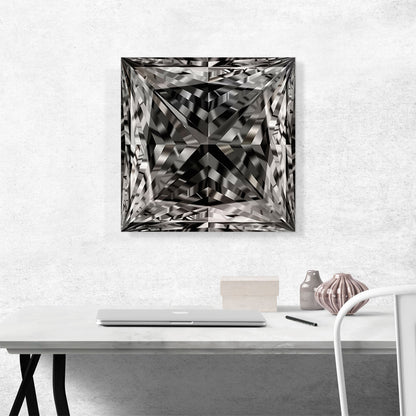 Black White Princess Cut Diamond Jewel