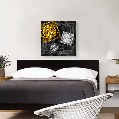 Black Yellow White Princess Cut Diamond Jewel