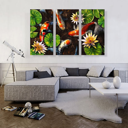 Koi Carp Fish Asia Pond Water Lilies