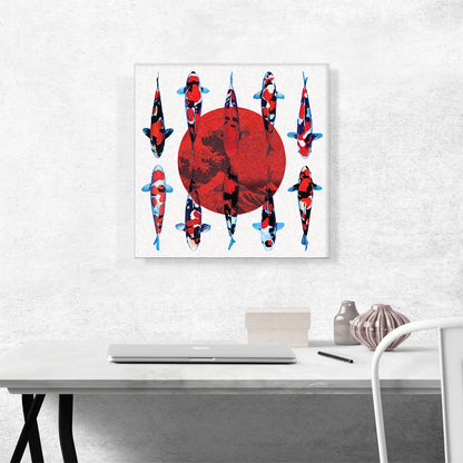 Koi Carp Fish Japan Flag Great Wave