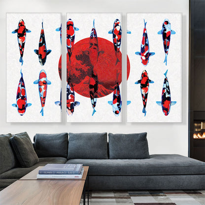 Red Orange Koi Carp Fish Japan Flag