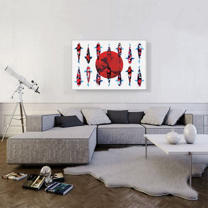 Red Orange Koi Carp Fish Japan Flag
