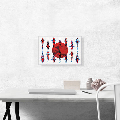 Red Orange Koi Carp Fish Japan Flag