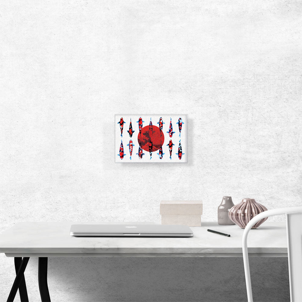 Red Orange Koi Carp Fish Japan Flag