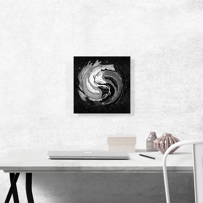 Ying Yang Koi Carp Fish Black White