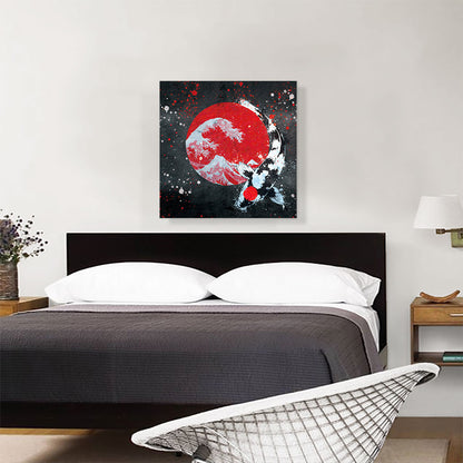 Ying Yang Koi Carp Fish Japan Flag Kohaku