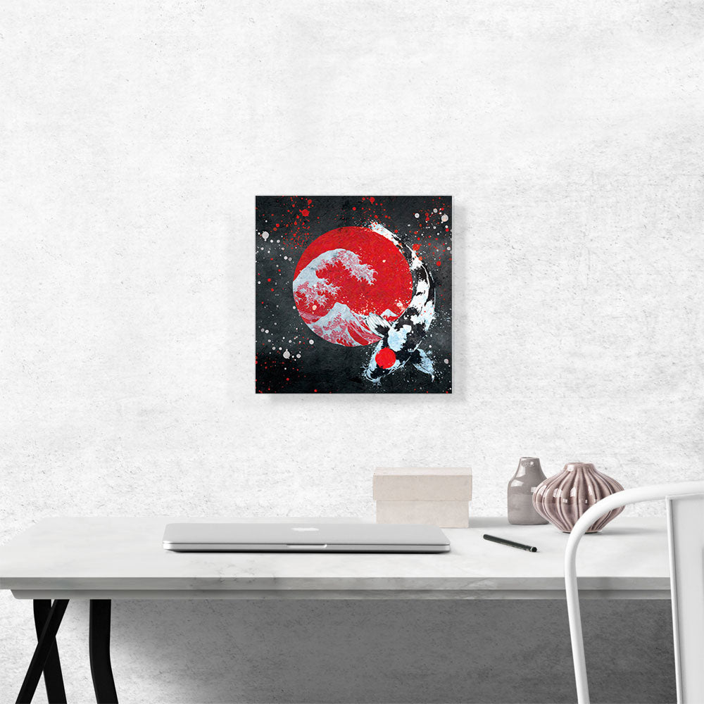 Ying Yang Koi Carp Fish Japan Flag Kohaku