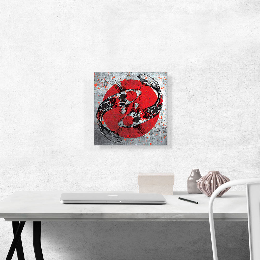 Ying Yang Koi Carp Fish Japan Flag
