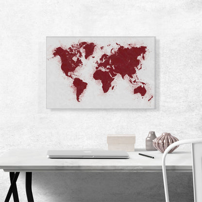 Maroon White World Map Globe