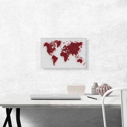 Maroon White World Map Globe