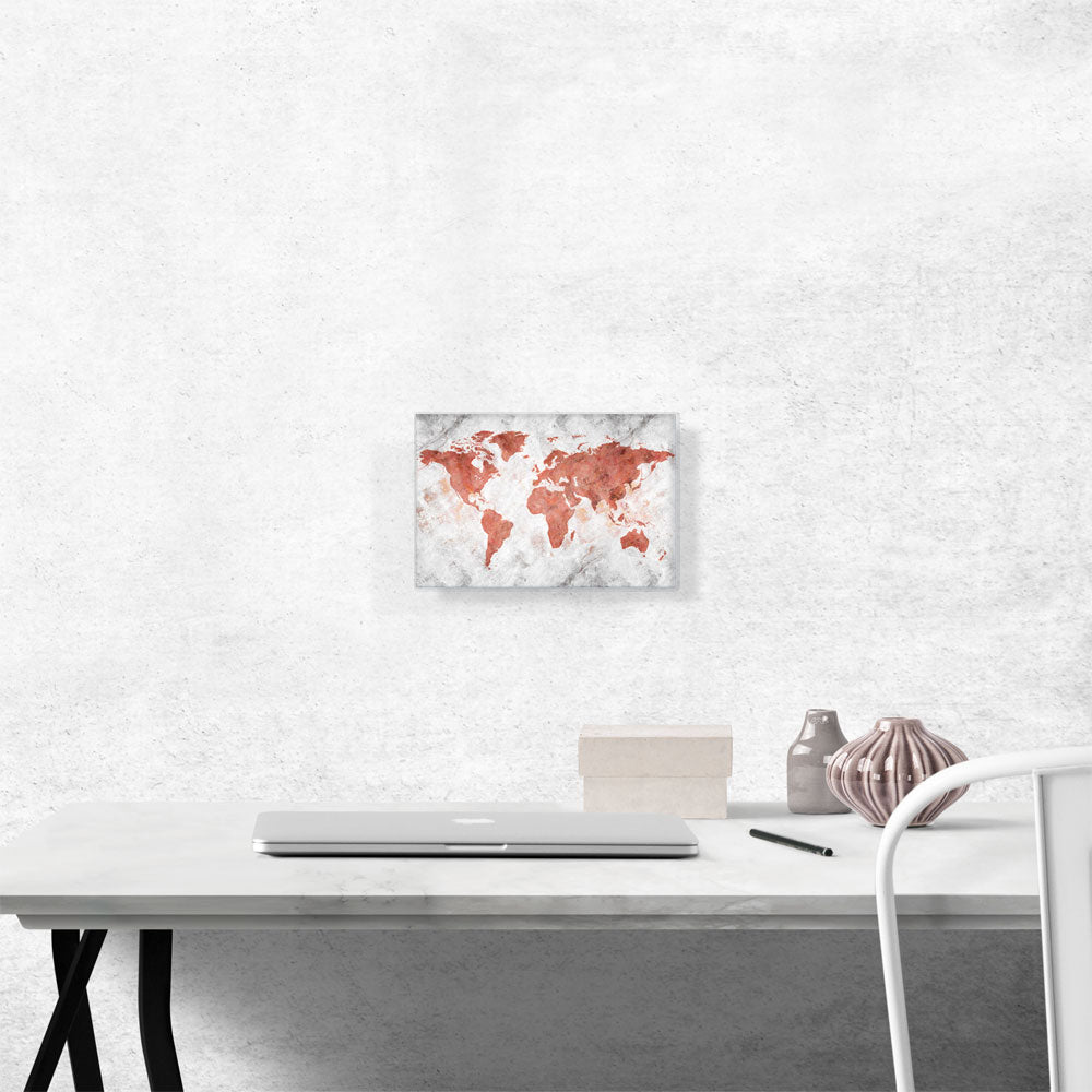 Coral White World Map Globe