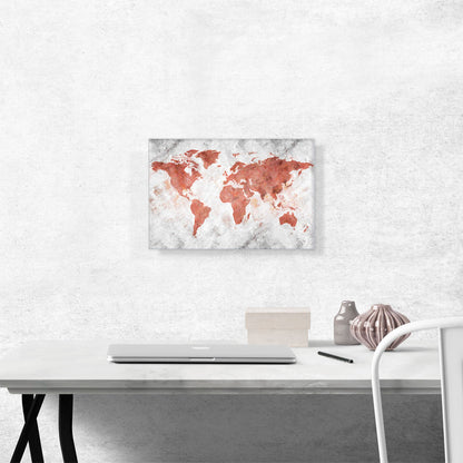 Coral White World Map Globe