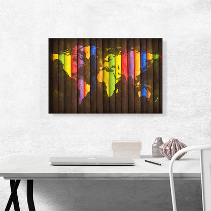 Rainbow Colorful World Map