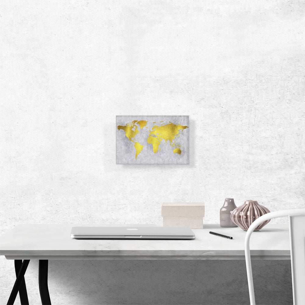 Yellow Gray World Map