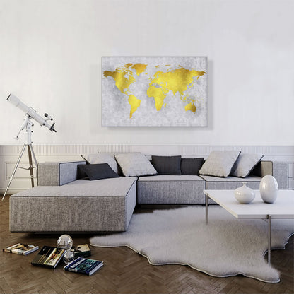 Yellow Gray World Map