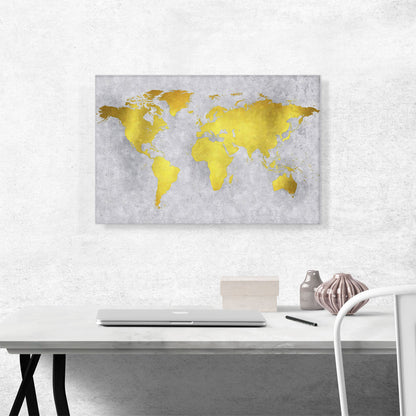 Yellow Gray World Map
