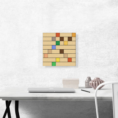 Mid-Century Modern Colored Squares on Beige Rows